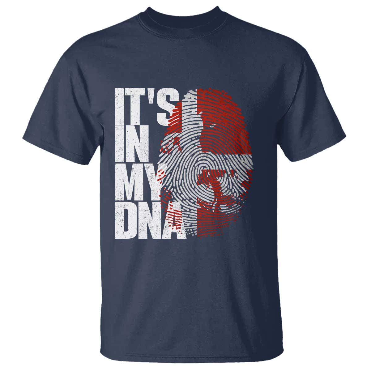 It's in My DNA T Shirt Denmark Map Flag Danish Gift TS14 Navy Print Your Wear