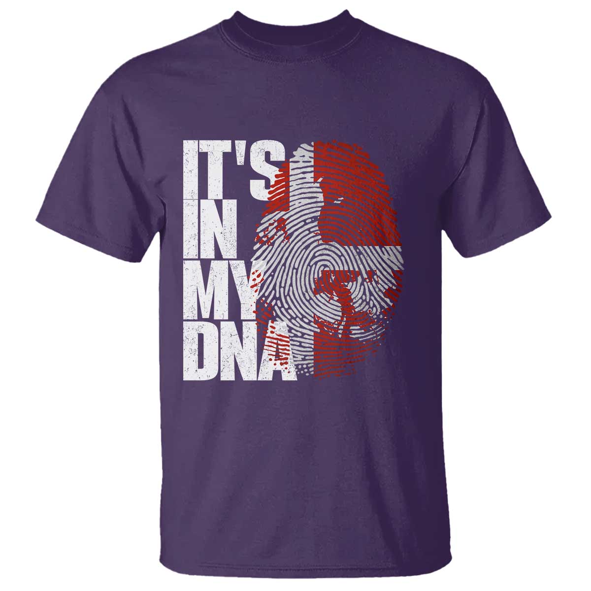 It's in My DNA T Shirt Denmark Map Flag Danish Gift TS14 Purple Print Your Wear