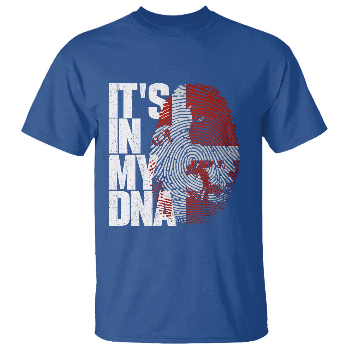 It's in My DNA T Shirt Denmark Map Flag Danish Gift TS14 Royal Blue Print Your Wear