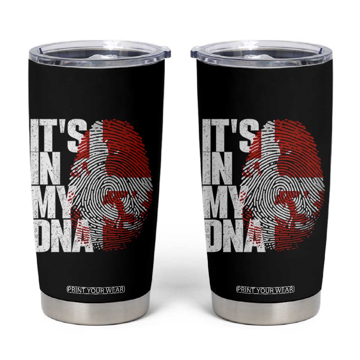 It's in My DNA Tumbler Cup Denmark Map Flag Danish Gift TS14 Black Print Your Wear