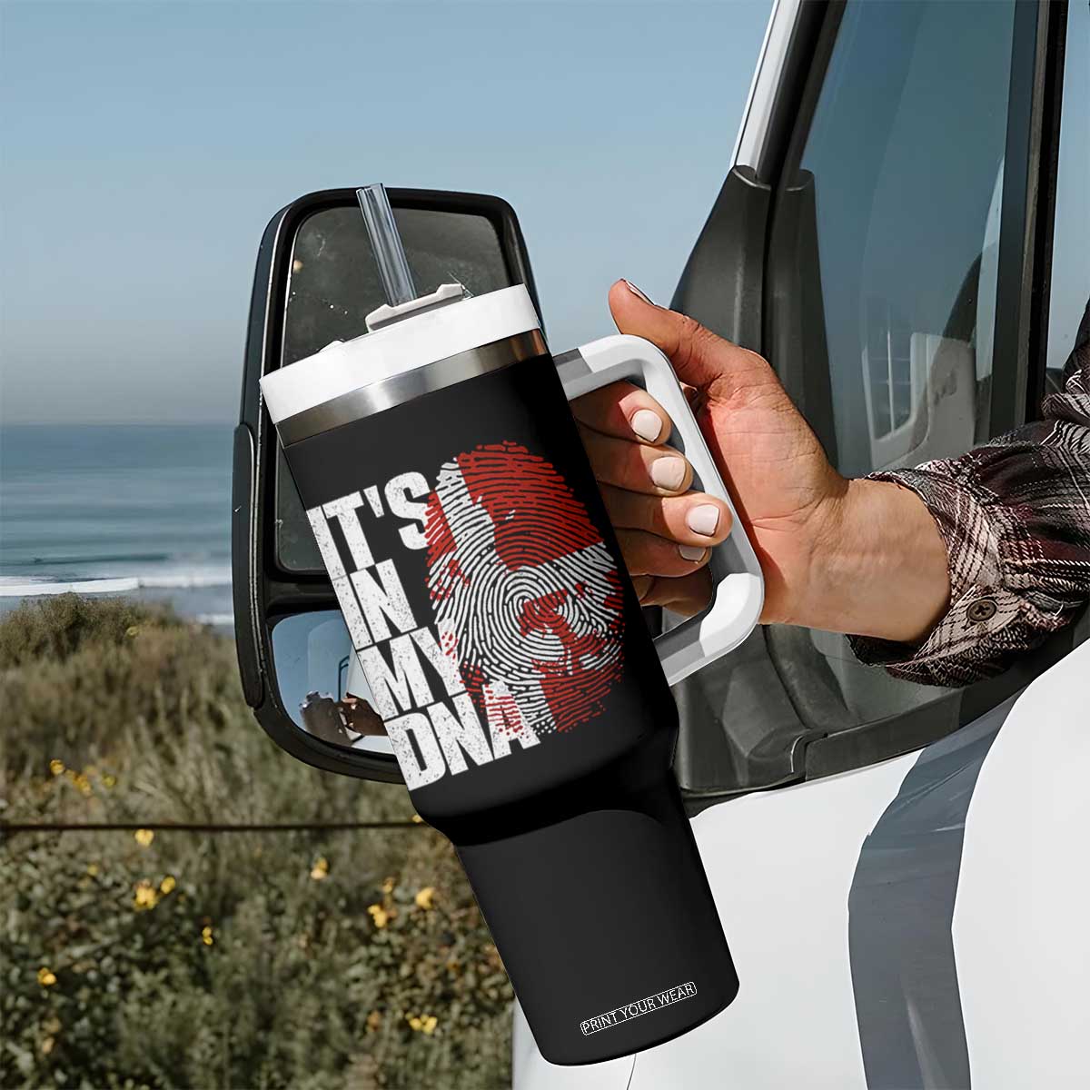 It's in My DNA Tumbler With Handle Denmark Map Flag Danish Gift TS14 Print Your Wear