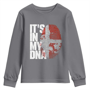 It's in My DNA Youth Sweatshirt Denmark Map Flag Danish Gift TS14 Charcoal Print Your Wear