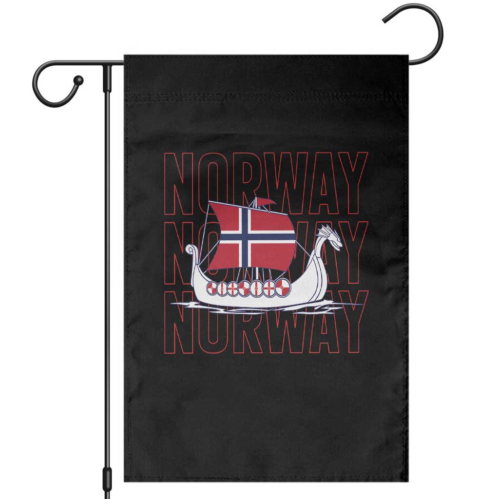 Norwegian Viking Ship Flag Boat Norway Heritage Garden Flag TS14 Black Print Your Wear
