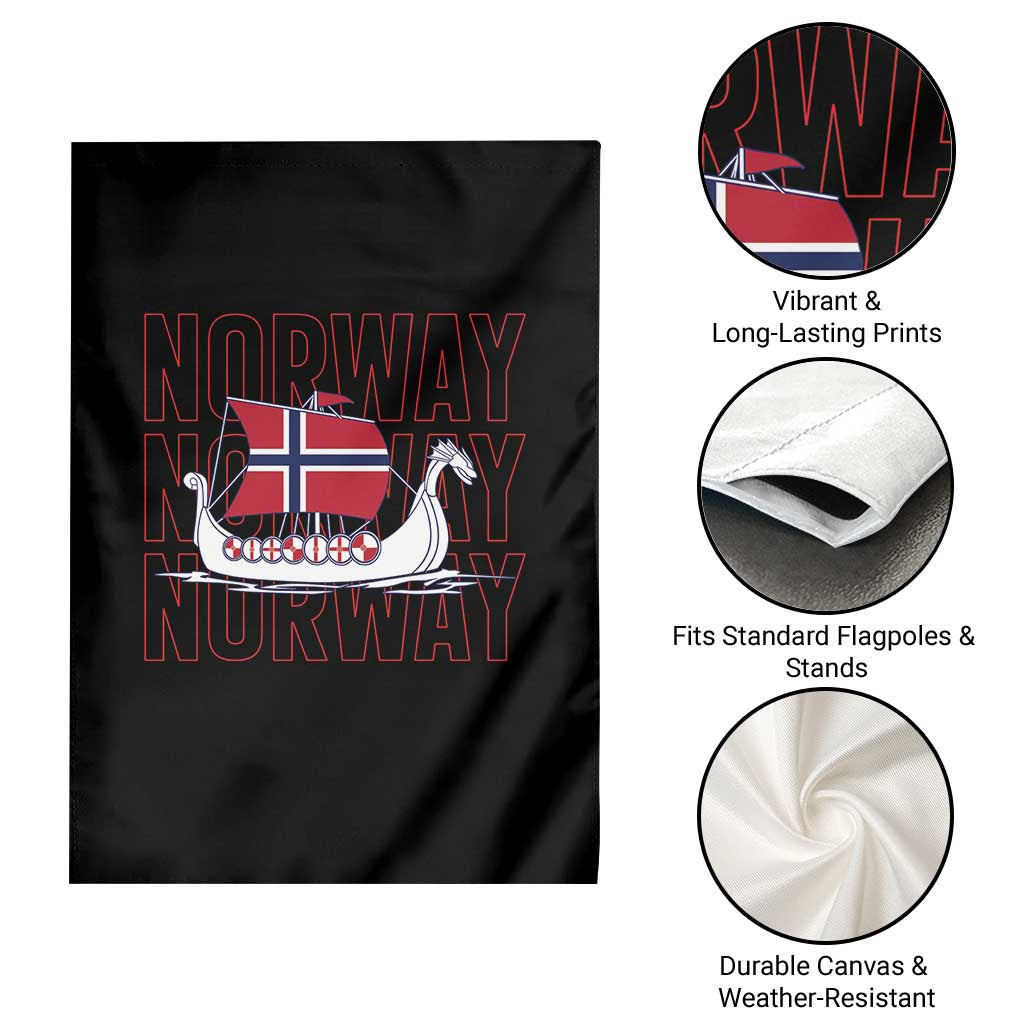 Norwegian Viking Ship Flag Boat Norway Heritage Garden Flag TS14 Print Your Wear