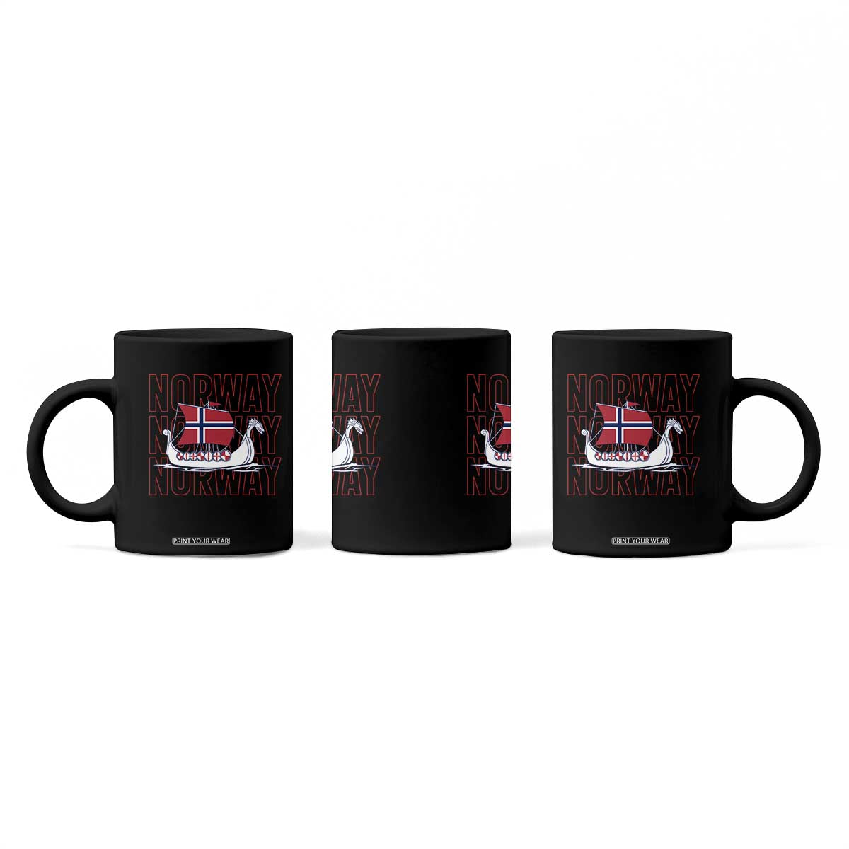 Norwegian Viking Ship Flag Boat Norway Heritage Coffee Mug TS14 Print Your Wear