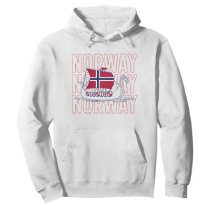 Norwegian Viking Ship Flag Boat Norway Heritage Hoodie TS14 White Print Your Wear