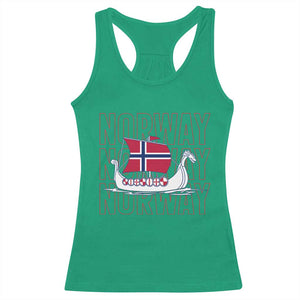 Norwegian Viking Ship Flag Boat Norway Heritage Racerback Tank Top TS14 Irish Green Print Your Wear