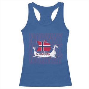 Norwegian Viking Ship Flag Boat Norway Heritage Racerback Tank Top TS14 Royal Blue Print Your Wear