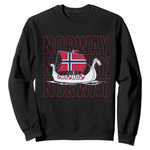 Norwegian Viking Ship Flag Boat Norway Heritage Sweatshirt TS14 Black Print Your Wear
