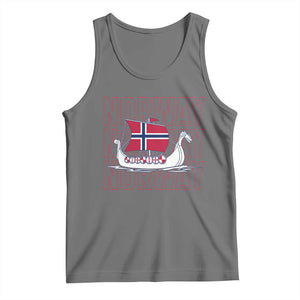 Norwegian Viking Ship Flag Boat Norway Heritage Tank Top TS14 Black Heather Print Your Wear