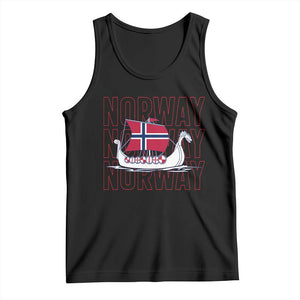 Norwegian Viking Ship Flag Boat Norway Heritage Tank Top TS14 Black Print Your Wear