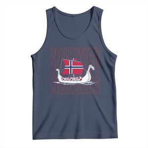 Norwegian Viking Ship Flag Boat Norway Heritage Tank Top TS14 Navy Print Your Wear