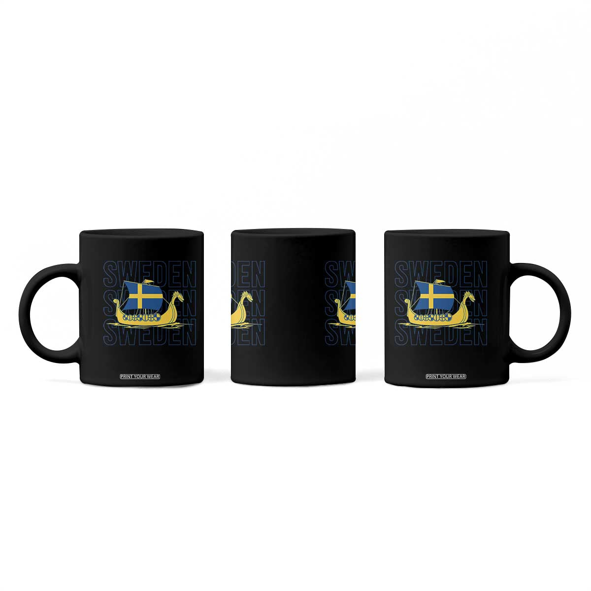 Swedish Viking Ship Sverige Sweden Flag Boat Viking Coffee Mug TS14 Print Your Wear