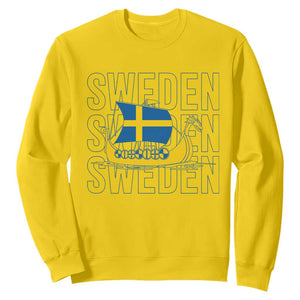 Swedish Viking Ship Sverige Sweden Flag Boat Viking Sweatshirt TS14 Daisy Print Your Wear