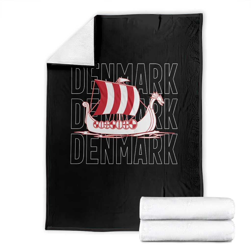 Denmark Flag Viking Ship Danes Danish Roots Dansk Denmark Throw Blanket TS14 Black Print Your Wear