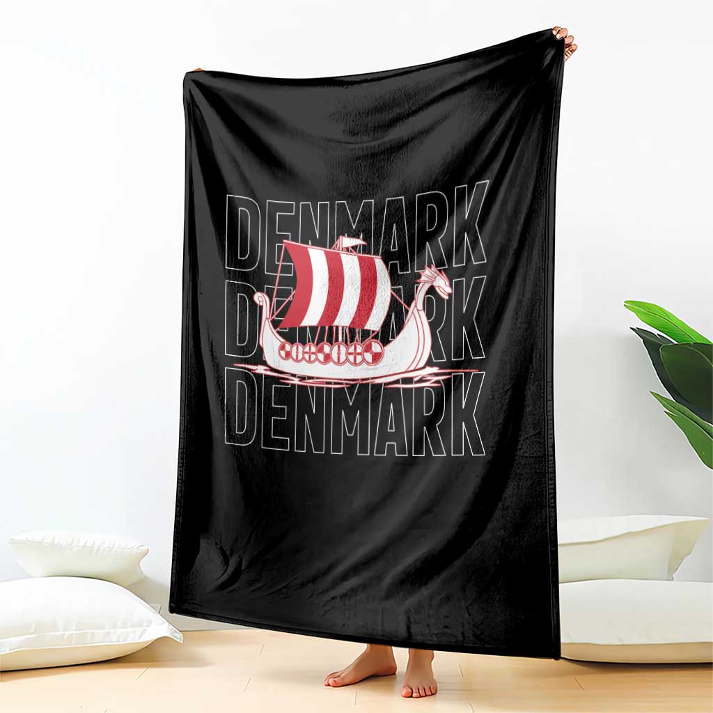 Denmark Flag Viking Ship Danes Danish Roots Dansk Denmark Throw Blanket TS14 Print Your Wear