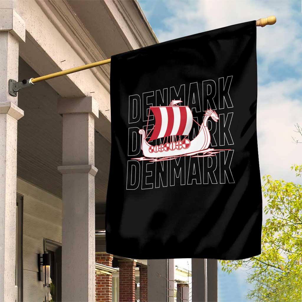 Denmark Flag Viking Ship Danes Danish Roots Dansk Denmark Garden Flag TS14 Print Your Wear