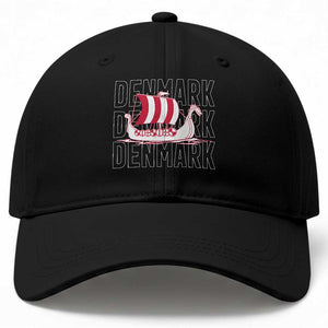 Denmark Flag Viking Ship Danes Danish Roots Dansk Denmark Baseball Cap TS14 Print Your Wear