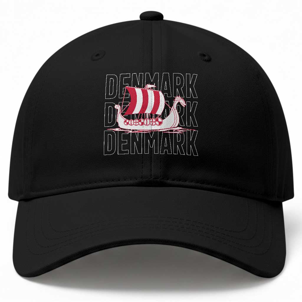 Denmark Flag Viking Ship Danes Danish Roots Dansk Denmark Baseball Cap TS14 Print Your Wear