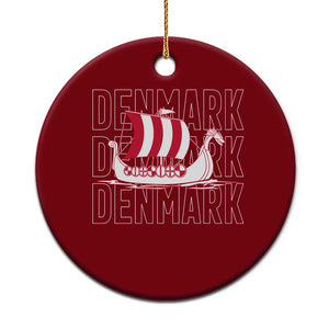 Denmark Flag Viking Ship Danes Danish Roots Dansk Denmark Ceramic Ornament TS14 1pc Red Print Your Wear