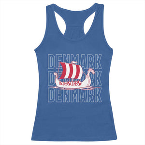 Denmark Flag Viking Ship Danes Danish Roots Dansk Denmark Racerback Tank Top TS14 Royal Blue Print Your Wear