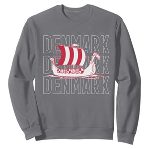 Denmark Flag Viking Ship Danes Danish Roots Dansk Denmark Sweatshirt TS14 Charcoal Print Your Wear