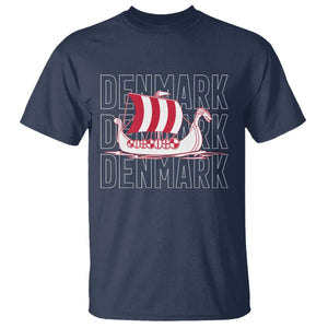 Denmark Flag Viking Ship Danes Danish Roots Dansk Denmark T Shirt TS14 Navy Print Your Wear