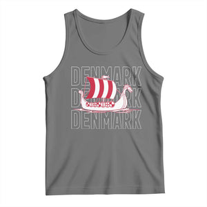 Denmark Flag Viking Ship Danes Danish Roots Dansk Denmark Tank Top TS14 Black Heather Print Your Wear