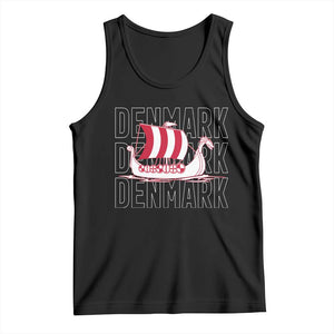 Denmark Flag Viking Ship Danes Danish Roots Dansk Denmark Tank Top TS14 Black Print Your Wear