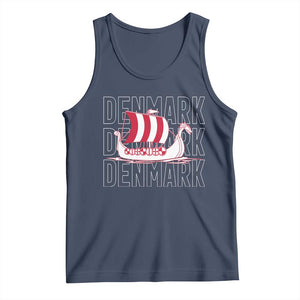Denmark Flag Viking Ship Danes Danish Roots Dansk Denmark Tank Top TS14 Navy Print Your Wear