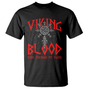 Viking Blood Runs Through My Veins T Shirt Compass Vegvisir Nordic Rune Celtic TS14 Black Print Your Wear