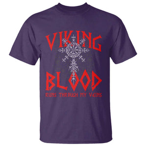 Viking Blood Runs Through My Veins T Shirt Compass Vegvisir Nordic Rune Celtic TS14 Purple Print Your Wear