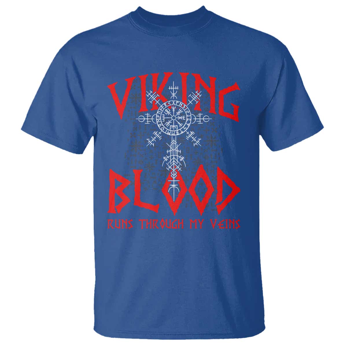Viking Blood Runs Through My Veins T Shirt Compass Vegvisir Nordic Rune Celtic TS14 Royal Blue Print Your Wear