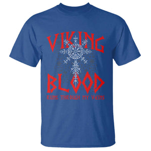 Viking Blood Runs Through My Veins T Shirt Compass Vegvisir Nordic Rune Celtic TS14 Royal Blue Print Your Wear