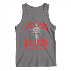 Viking Blood Runs Through My Veins Tank Top Compass Vegvisir Nordic Rune Celtic TS14 Deep Heather Print Your Wear