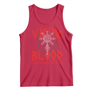 Viking Blood Runs Through My Veins Tank Top Compass Vegvisir Nordic Rune Celtic TS14 Red Print Your Wear
