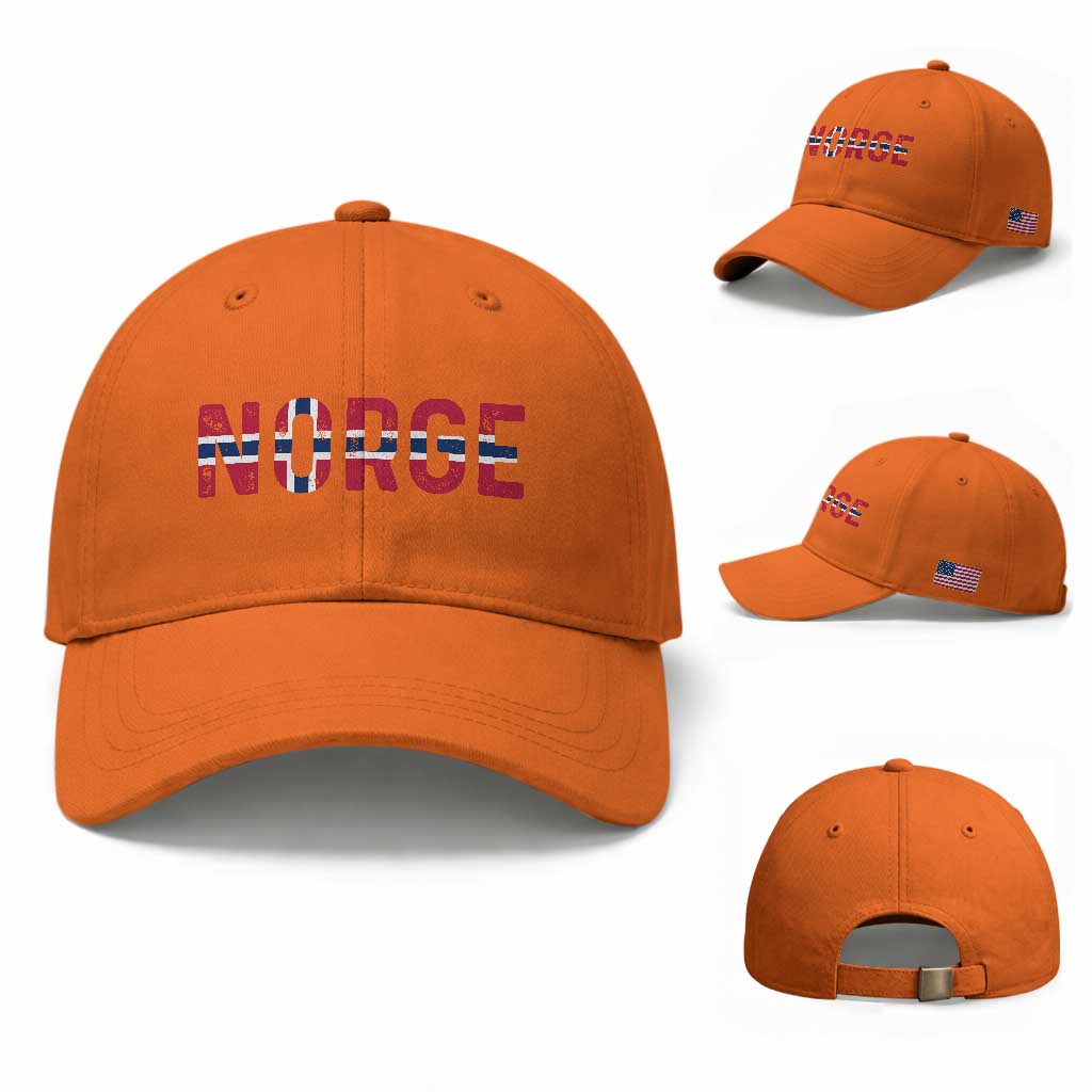 Norge Flag Norway Baseball Cap Norwegian Home Love Family TS14 Baseball Cap Universal Fit Orange Print Your Wear