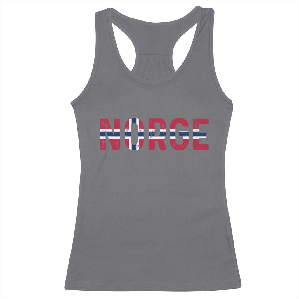 Norge Flag Norway Racerback Tank Top Norwegian Home Love Family TS14 Charcoal Print Your Wear