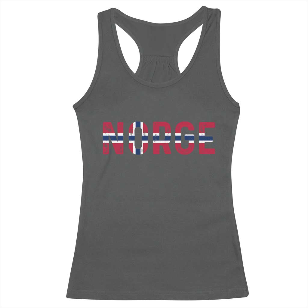 Norge Flag Norway Racerback Tank Top Norwegian Home Love Family TS14 Dark Heather Print Your Wear