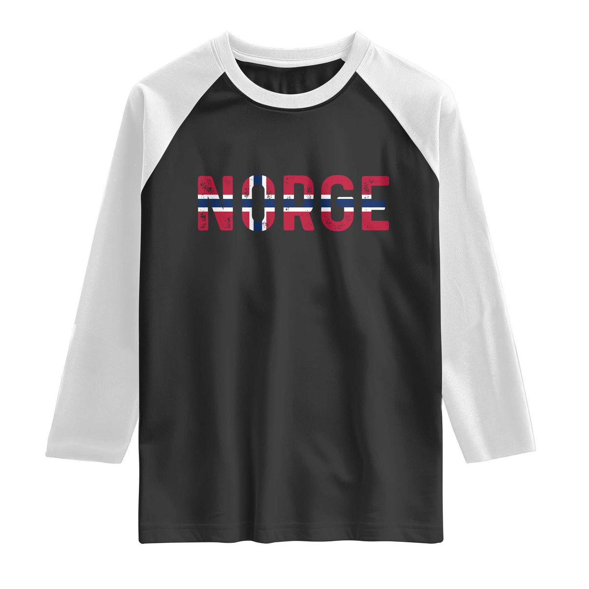 Norge Flag Norway Raglan Shirt Norwegian Home Love Family TS14 Black White Print Your Wear