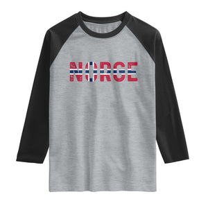 Norge Flag Norway Raglan Shirt Norwegian Home Love Family TS14 Heather Gray Black Print Your Wear