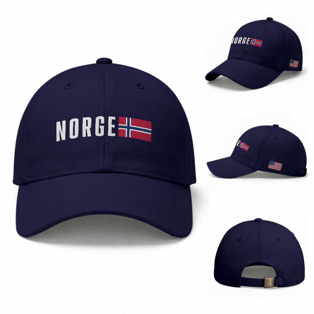 Norway Norge Norwegian Flag Graphic Baseball Cap TS14 Baseball Cap Universal Fit Dark Blue Print Your Wear