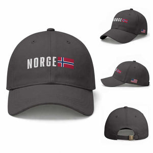 Norway Norge Norwegian Flag Graphic Baseball Cap TS14 Baseball Cap Universal Fit Dark Gray Print Your Wear
