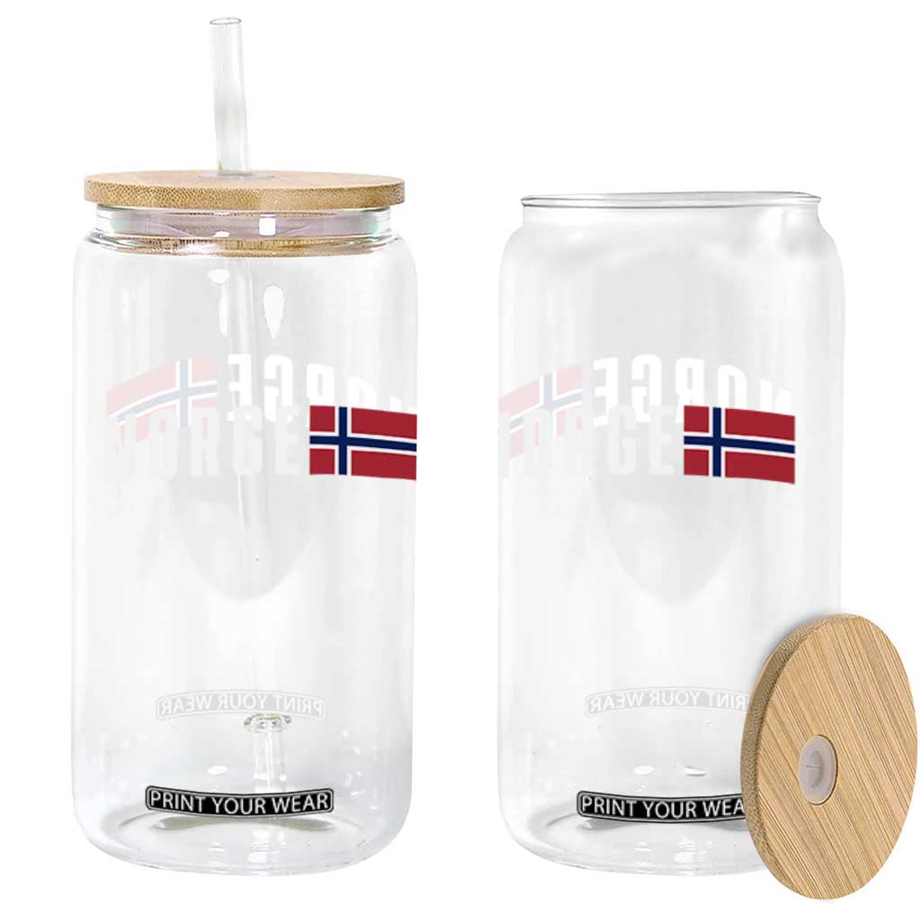 Norway Norge Norwegian Flag Graphic Glass Can TS14 Print Your Wear