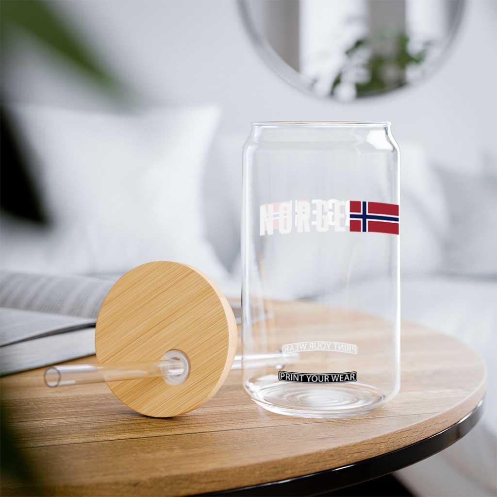 Norway Norge Norwegian Flag Graphic Glass Can TS14 Print Your Wear