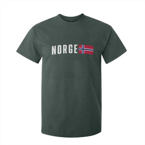 Norway Norge Norwegian Flag Graphic T Shirt For Kid TS14 Dark Forest Green Print Your Wear