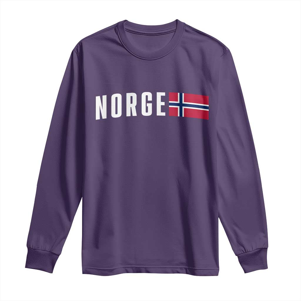 Norway Norge Norwegian Flag Graphic Long Sleeve Shirt TS14 Purple Print Your Wear
