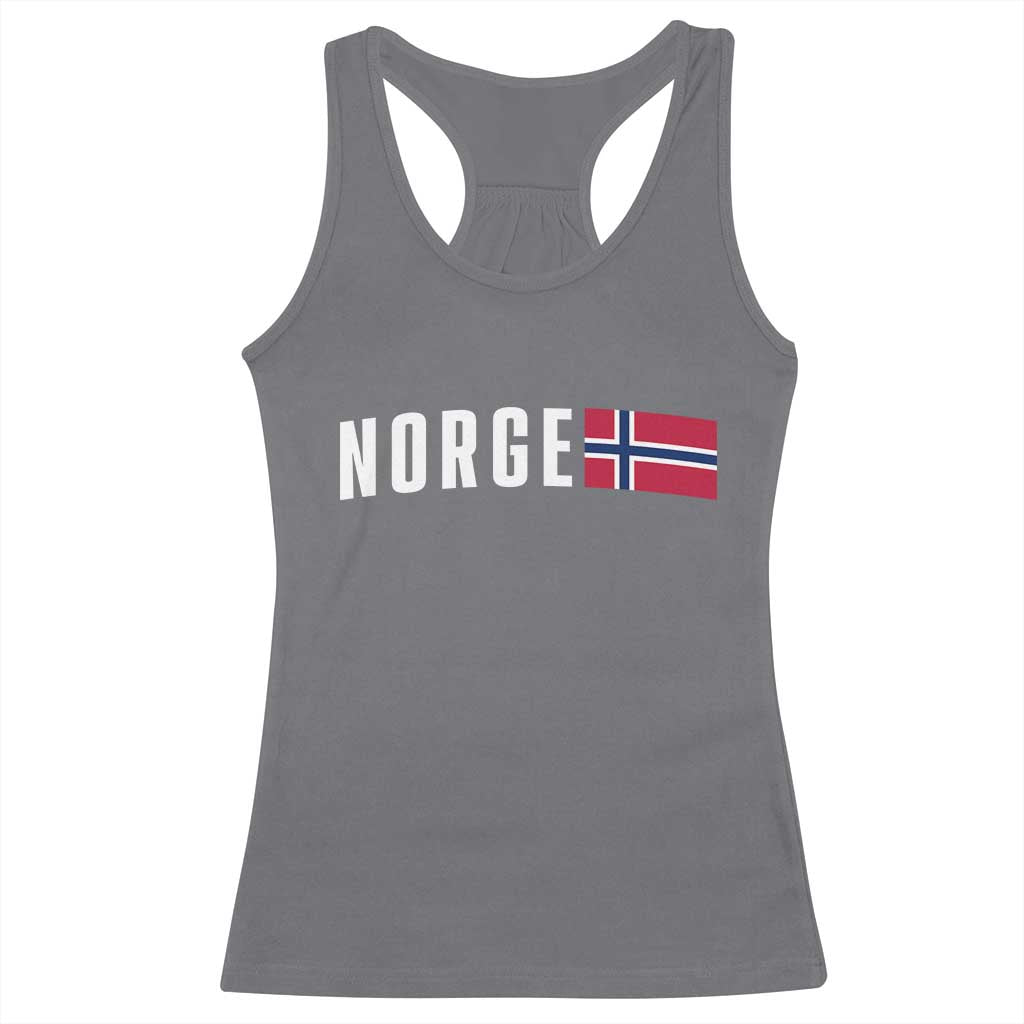 Norway Norge Norwegian Flag Graphic Racerback Tank Top TS14 Charcoal Print Your Wear