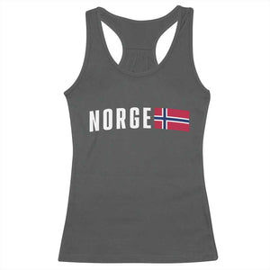 Norway Norge Norwegian Flag Graphic Racerback Tank Top TS14 Dark Heather Print Your Wear