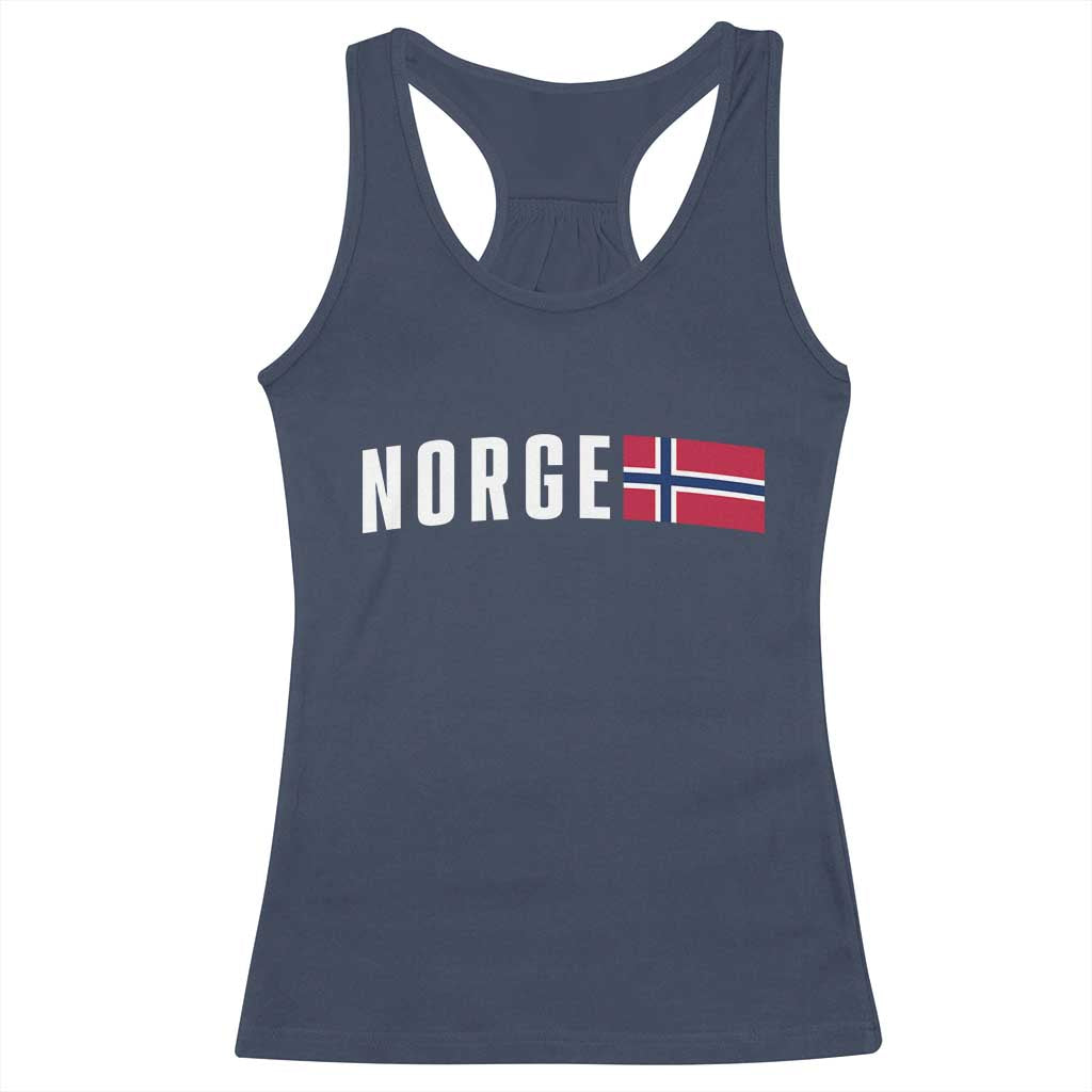 Norway Norge Norwegian Flag Graphic Racerback Tank Top TS14 Navy Print Your Wear